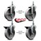 Service Caster 5 Inch Semi Steel 12 Inch Threaded Stem Caster Set 2 Brakes SCC SCC-TS20S514-SSS-121315-2-PLB-2 - alternate 4